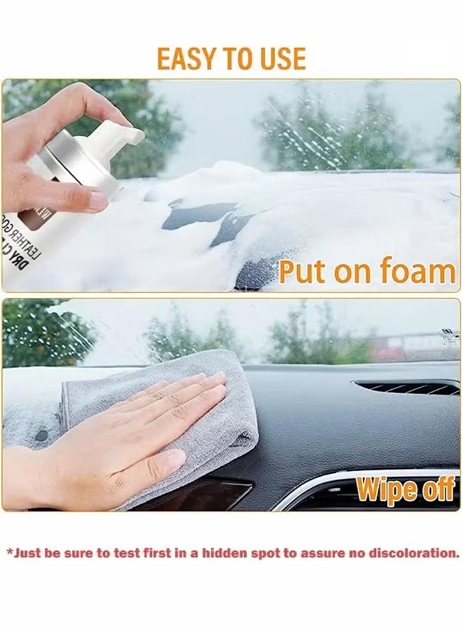 WILLIAM WEIR Leather Goods Dry Cleaner- Foam Cleaner Cleaning Remove Dirt Stain and Grime Suitable for Car Interiors Seats Furniture Couches Sofa Shoes Boots Bags and More 200ml - Image 3